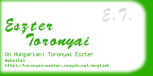 eszter toronyai business card